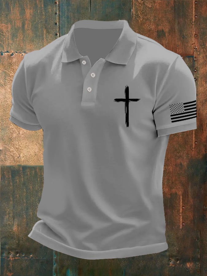 Men's Casual Contrast Color Faith Polo