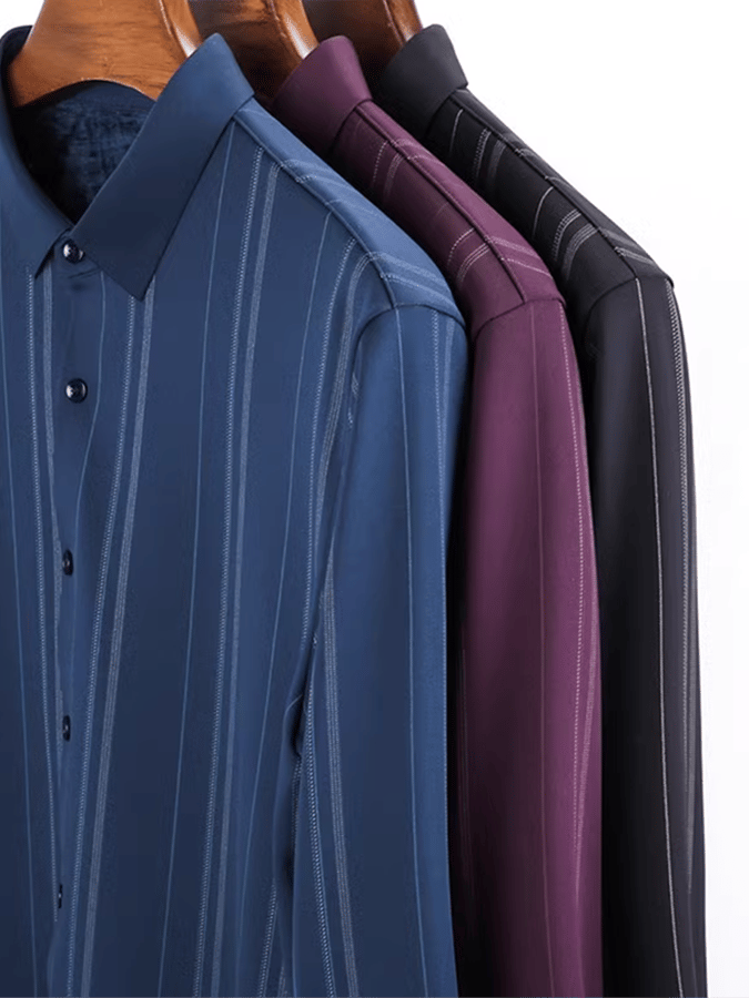 Men's Striped Business Casual Shirt