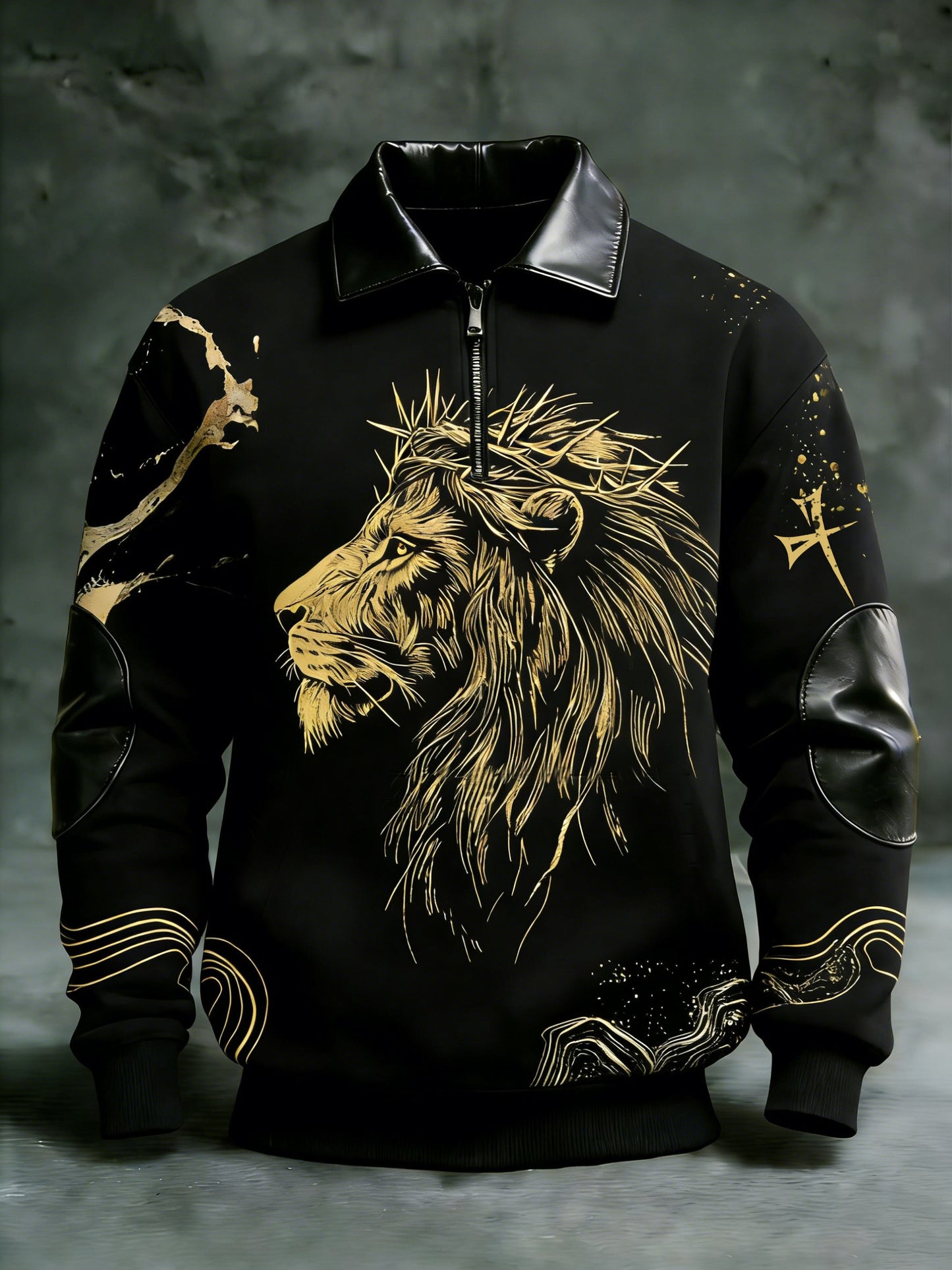 Men's Winter Faith Print Stand-Collar Top-Fast Shipping