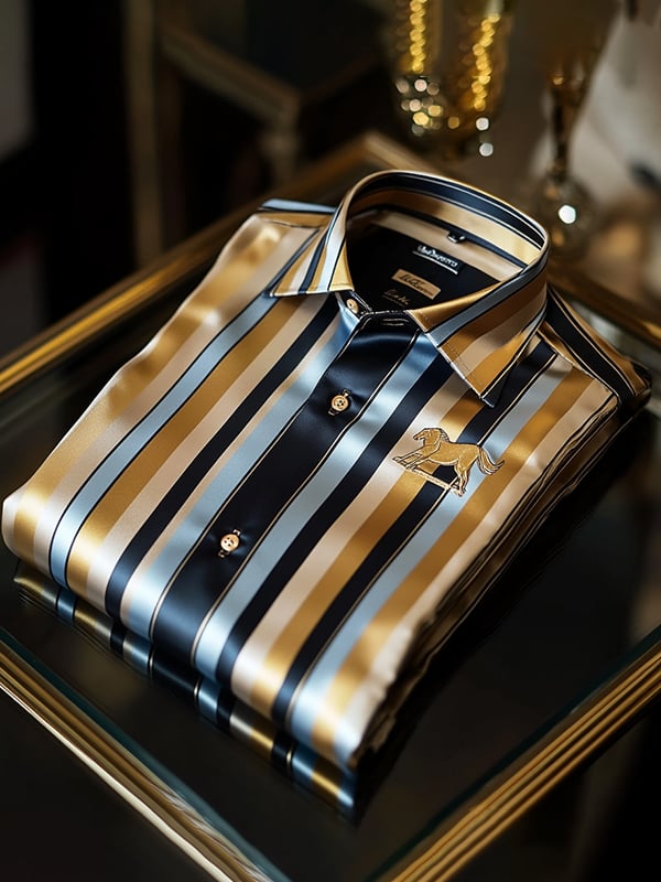 Men's Satin Luxe Print Short Sleeve Button Shirt