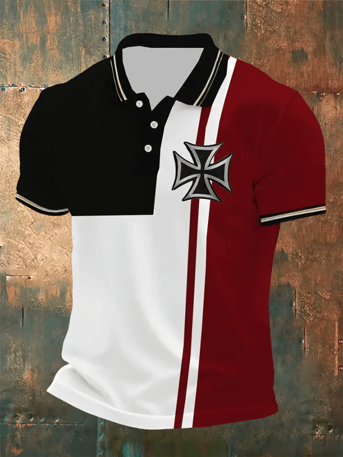 Men's Retro Faith Casual Printed Polo Shirt