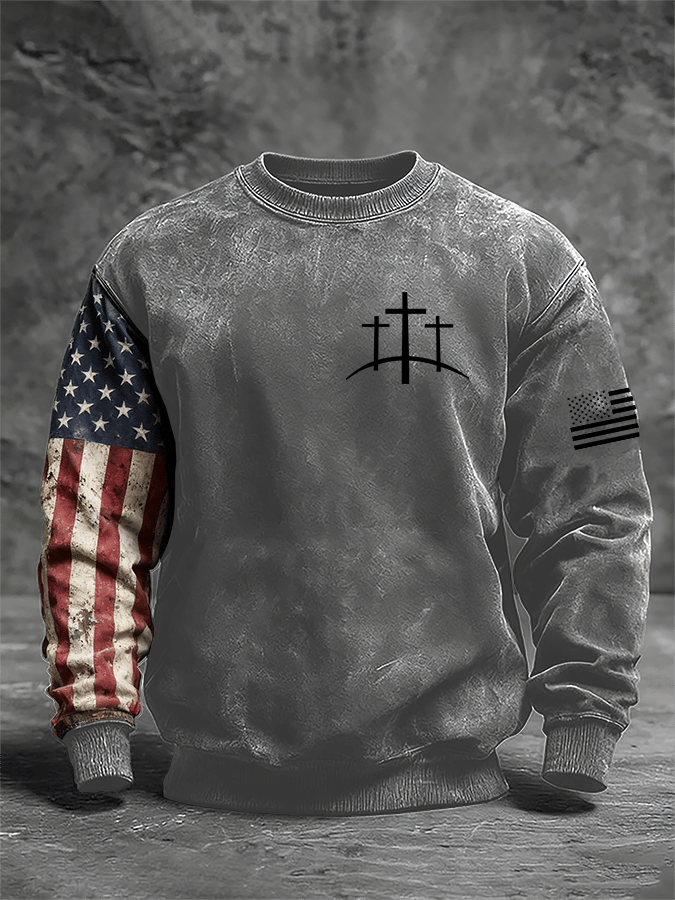 Men's Faith Print Crew Neck Sweatshirt