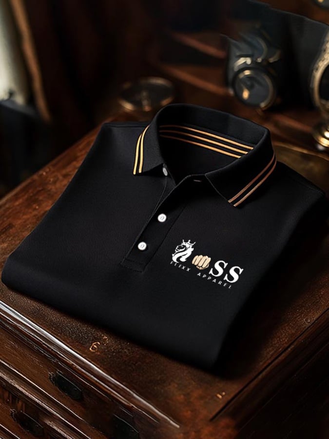 Men's Business Casual Printed Polo Shirt