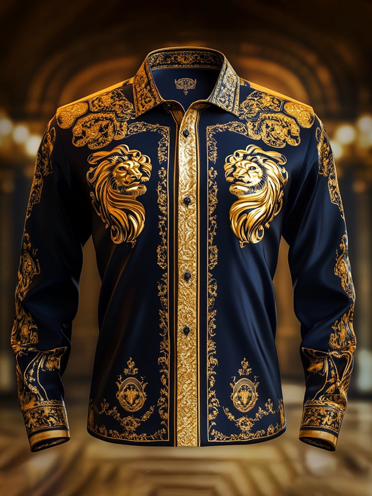 Men's Satin Luxe Long Sleeve Button Down Shirt