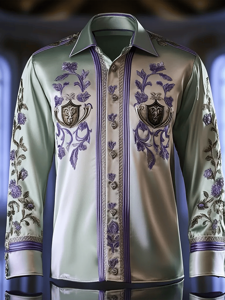 Men's Satin Luxe Long Sleeve Button Down Shirt