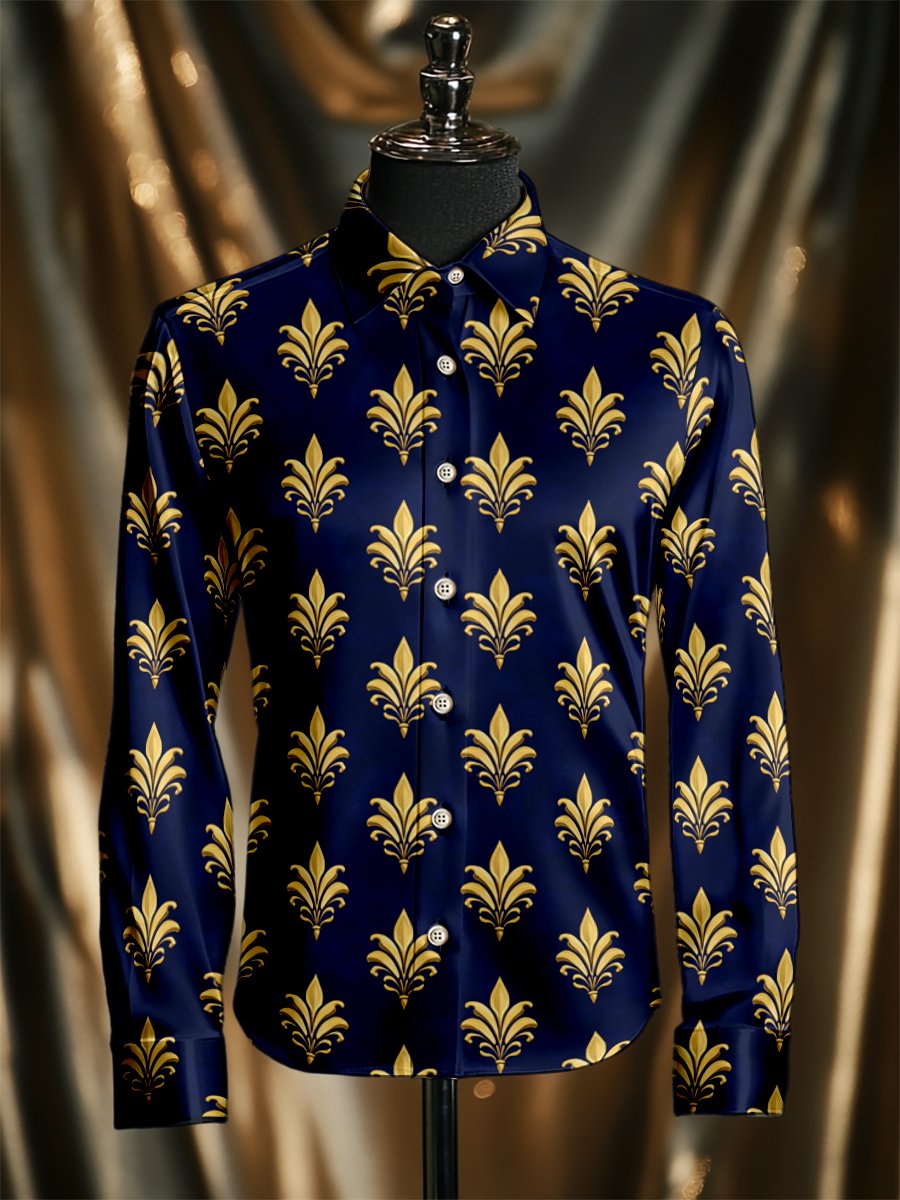 Men's Silk Luxury Business Long Sleeve Shirt