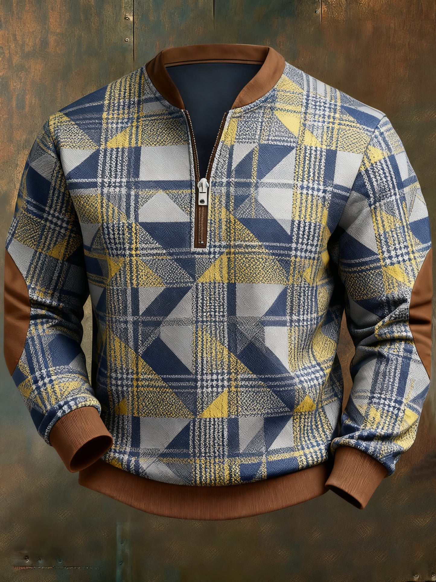 Men's Casual Geometric Color Block Print Sweatshirt