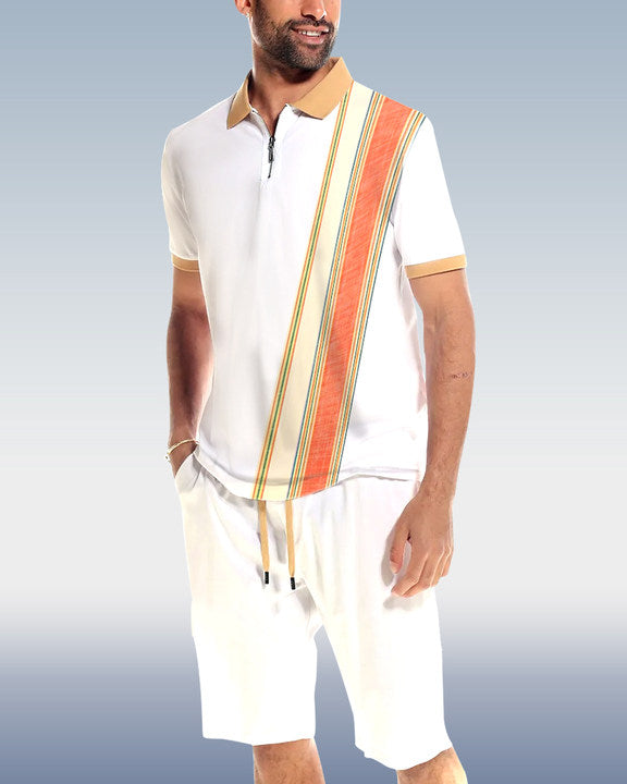 Men's Twill POLO Shirt 2 Piece Shorts Set