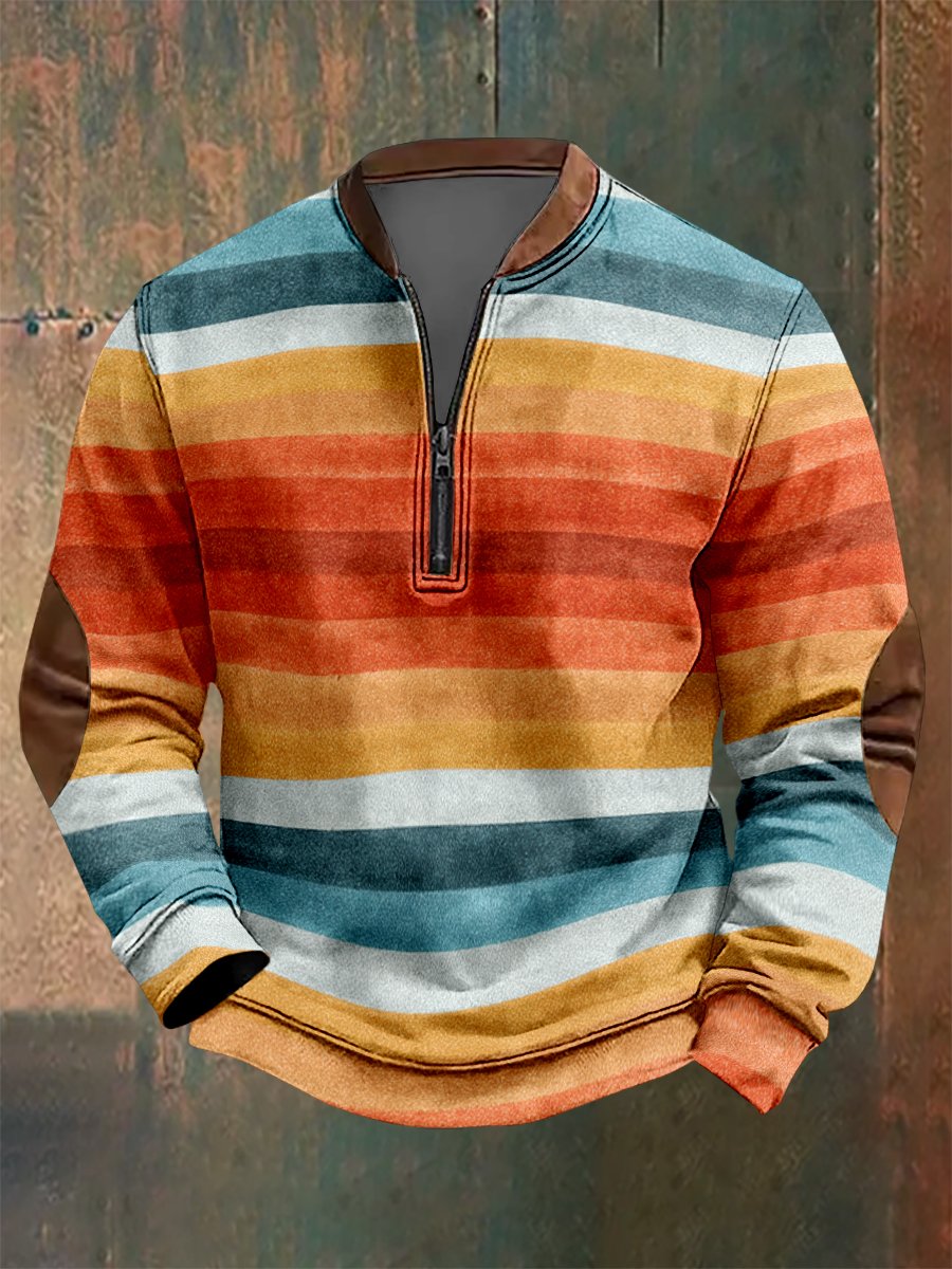 Men's Vintage Geometric Style Print Sweatshirt