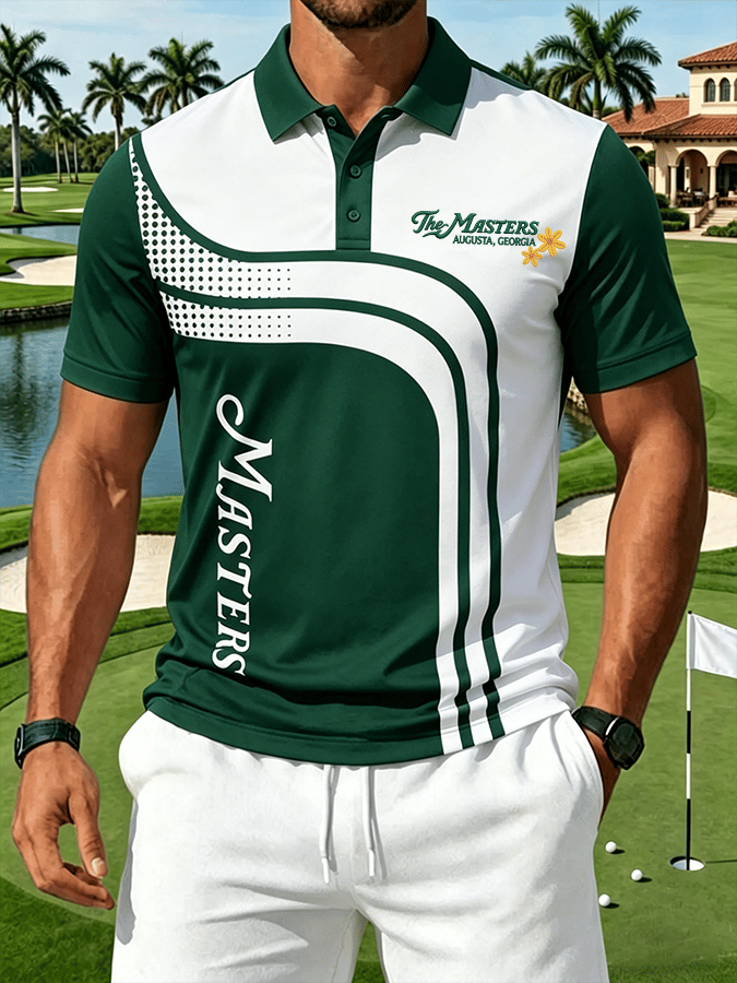 Men's Golf Print Casual Polo