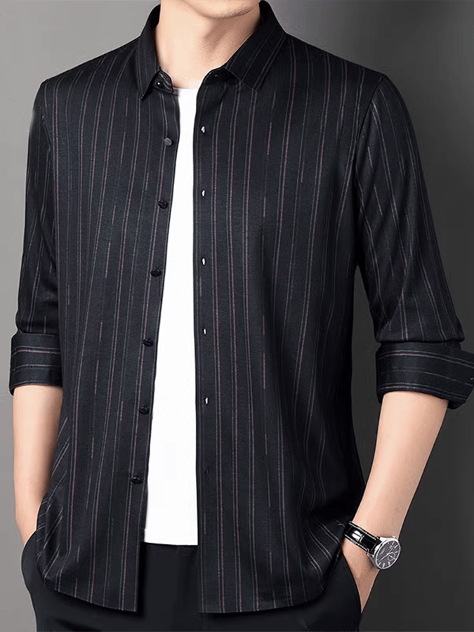 Men's Striped Business Casual Shirt