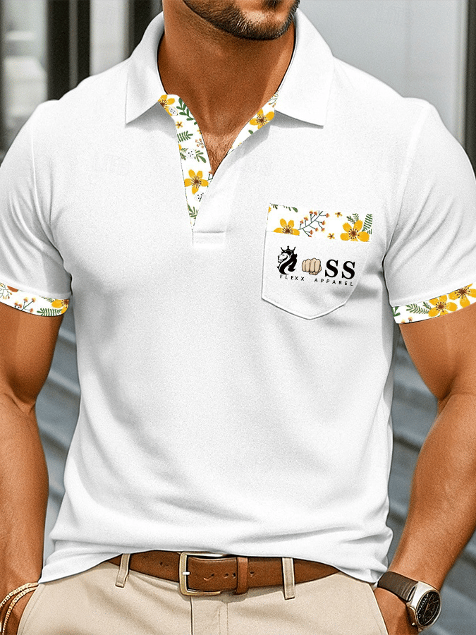 Men's Stylish Letter Print Casual Polo Shirt
