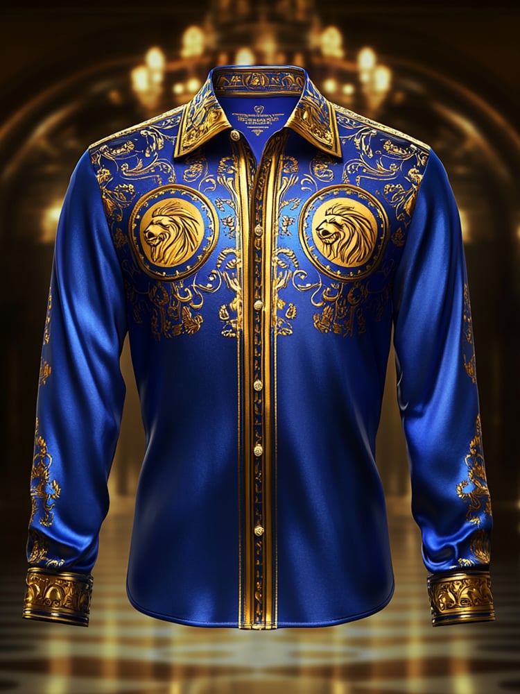 Men's Satin Luxe Long Sleeve Button Down Shirt