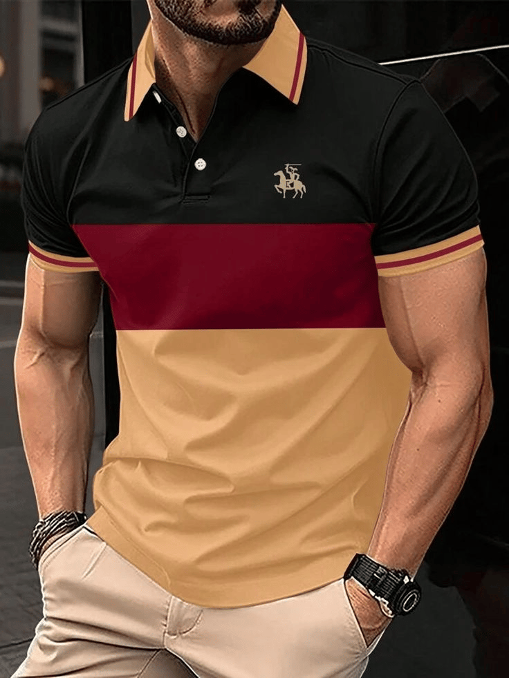 Men's Casual Business Button Short Sleeve Polo Shirt
