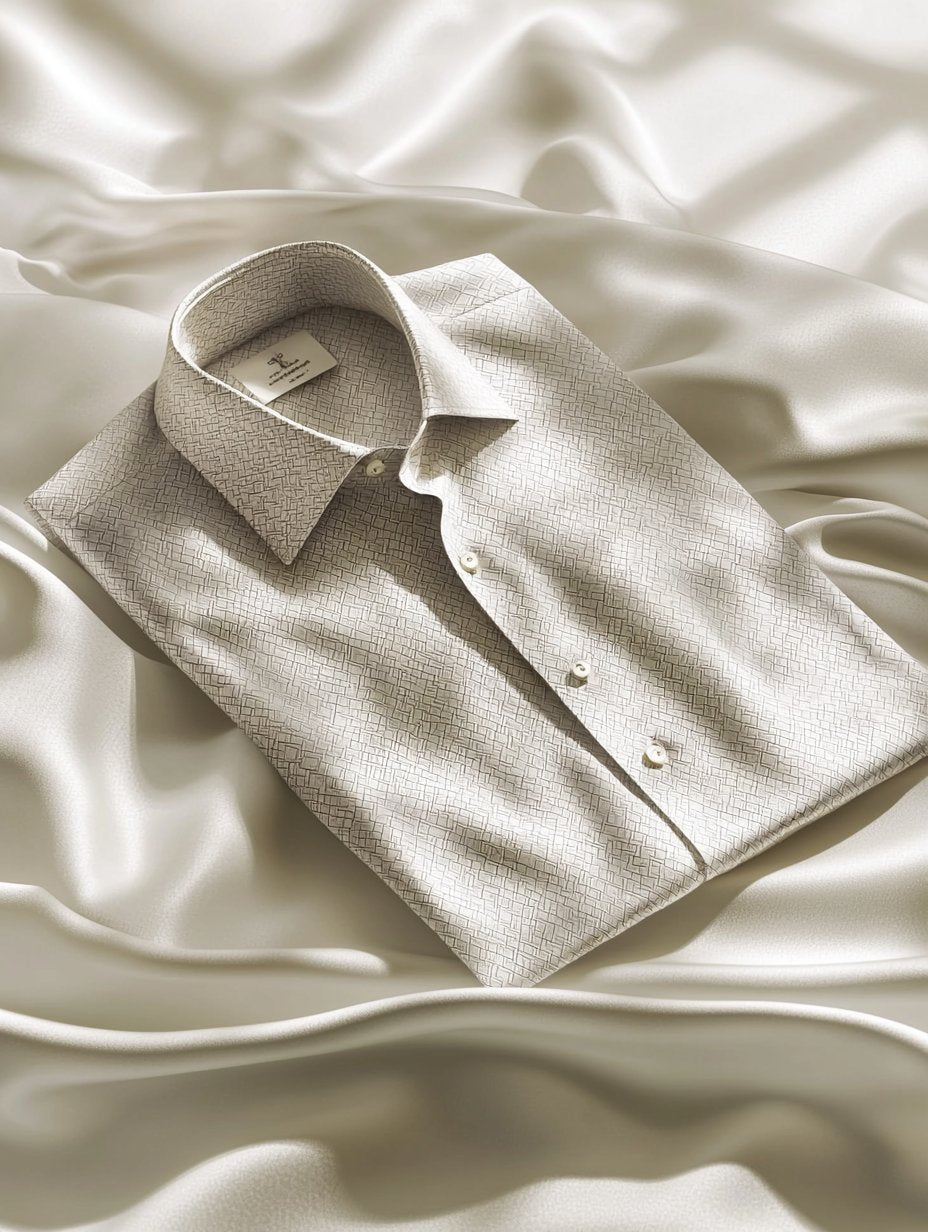 Men's Business Satin Luxury Printed Casual Short Sleeve Button Shirt