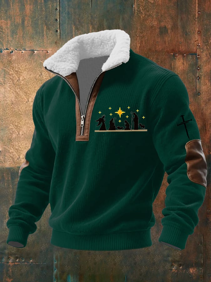 Men's casual retro faith Christmas sweatshirt