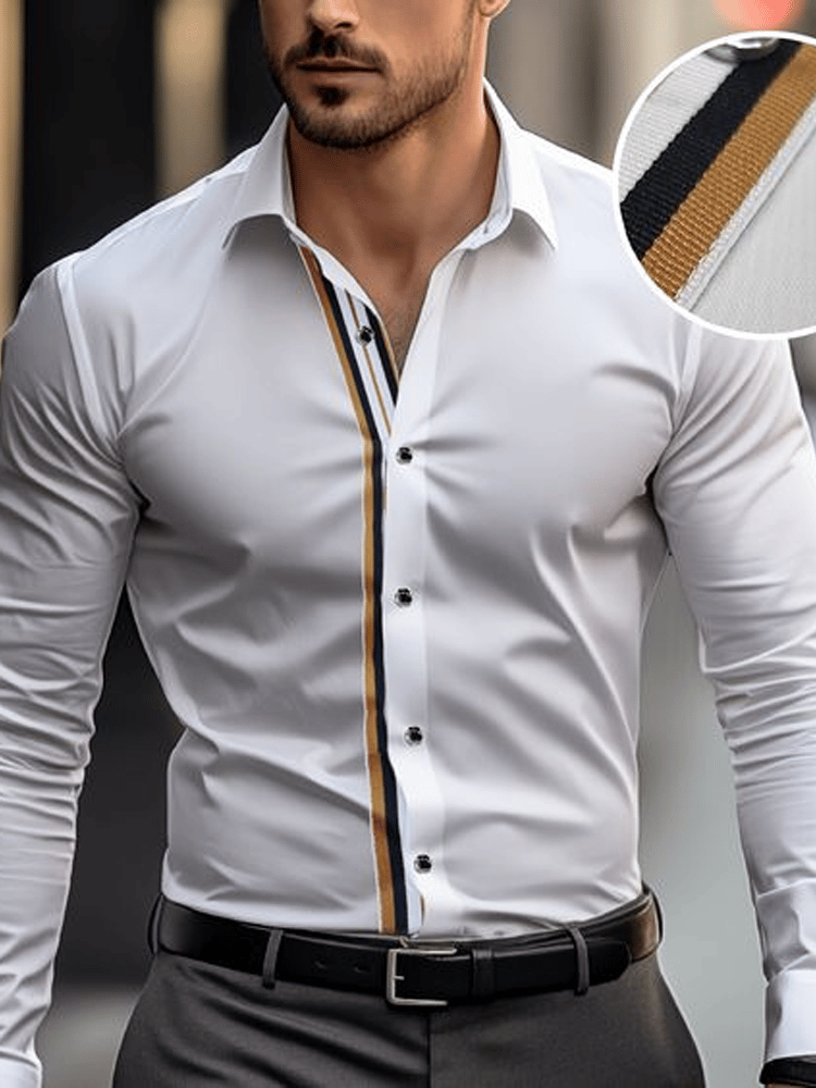Men's Plaid Business Long Sleeve Shirt