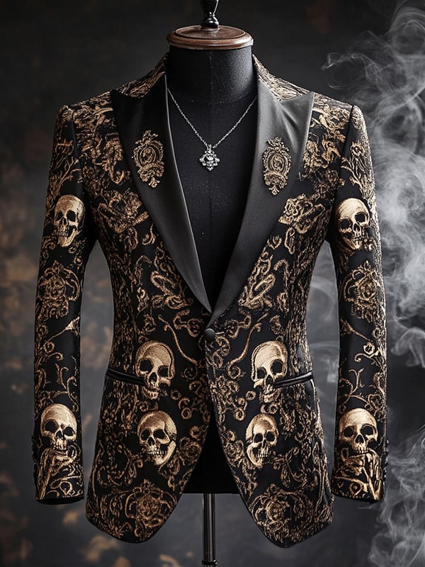 Men's Luxury Casual Business Skull Blazer