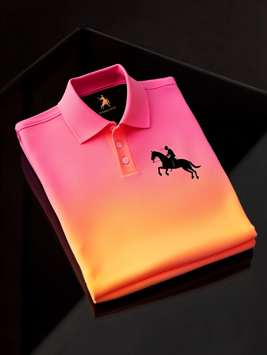Men's Classic Business Logo Button Short Sleeve Polo Shirt
