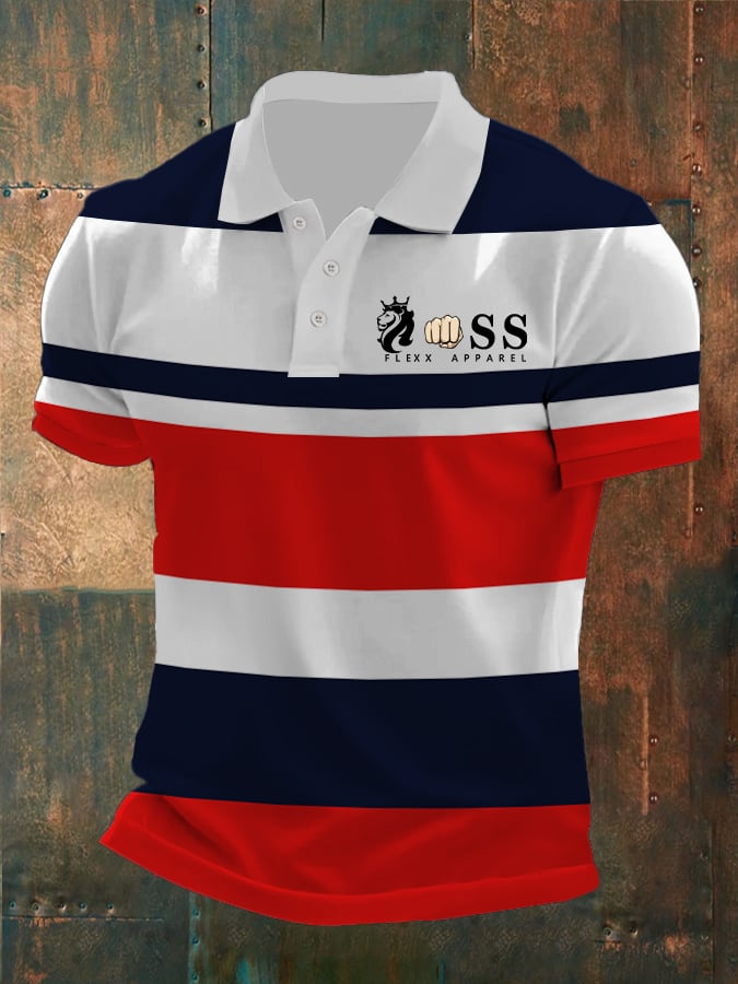 Men's Casual Retro Business Contrast Color Polo