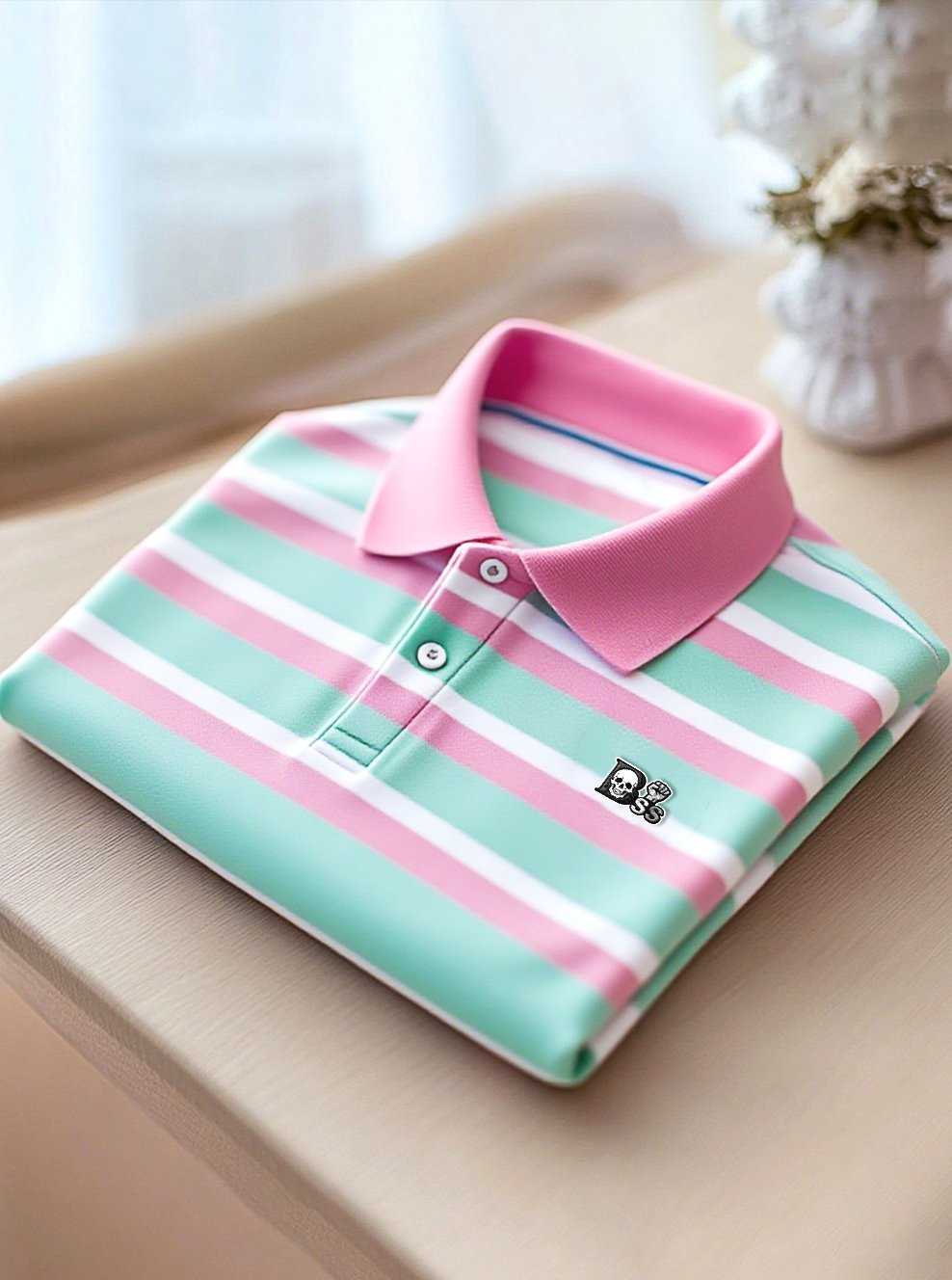 Men's Business Casual Button Short Sleeve Polo Shirt