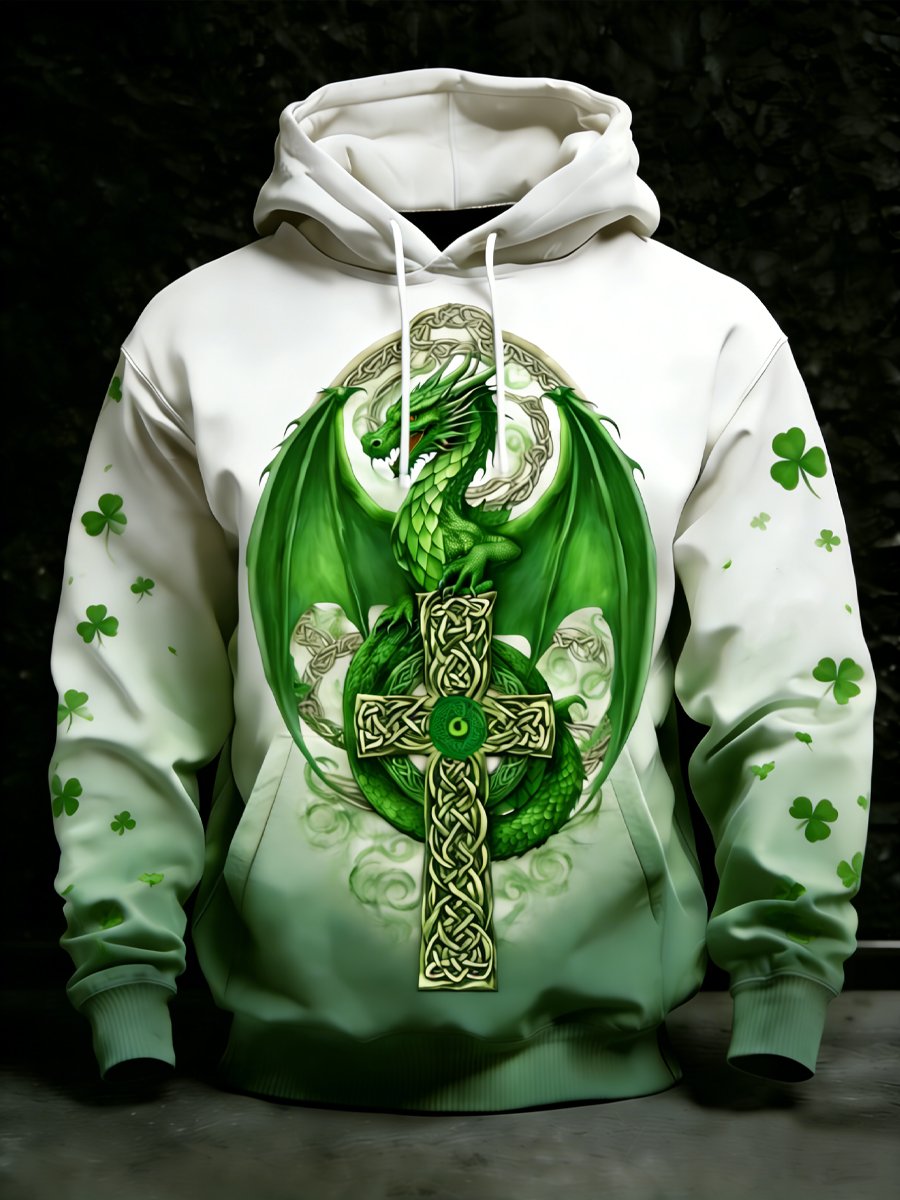 Men's Vintage St. Patrick's Day Print Hoodie