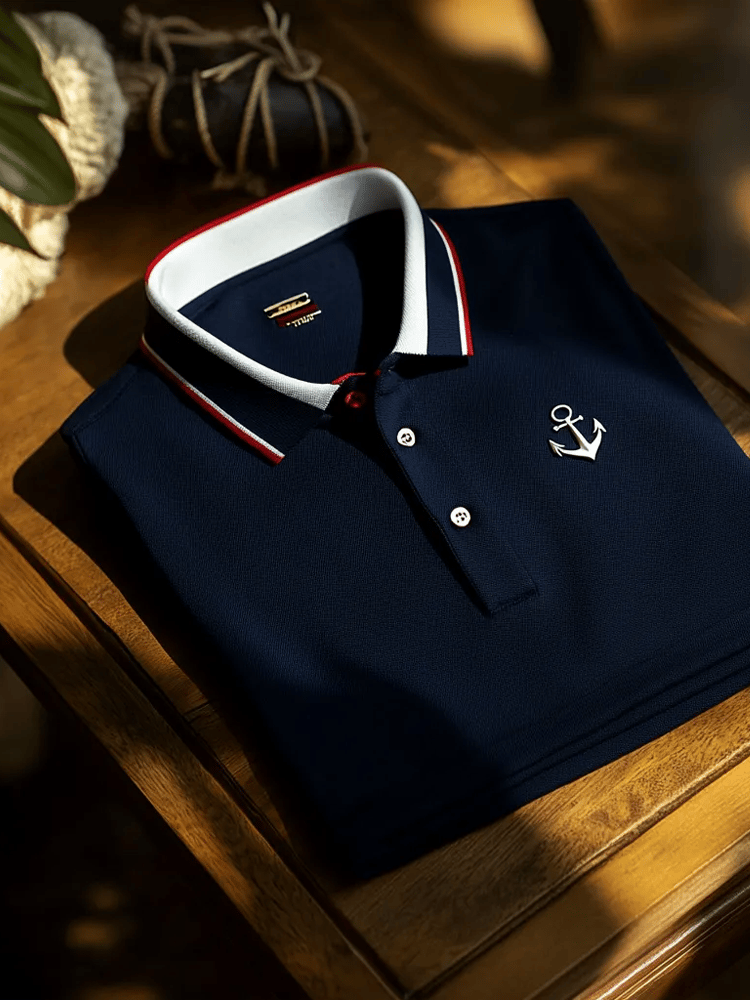Men's Vintage Business Long Sleeve Polo Shirt