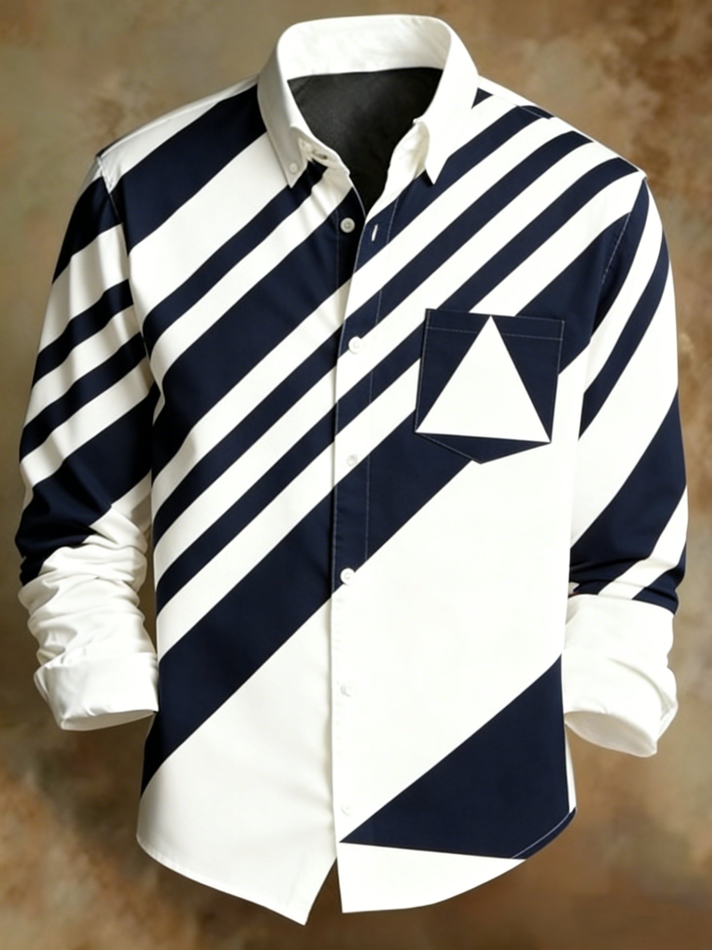 Men's Retro Abstract Art Print Pattern Business Style Shirt