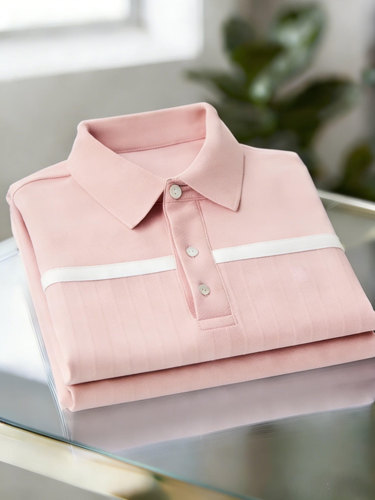Men's Business Casual Button Short Sleeve Polo Shirt