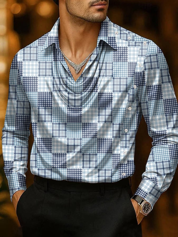 Men's Business Casual Satin Shirt