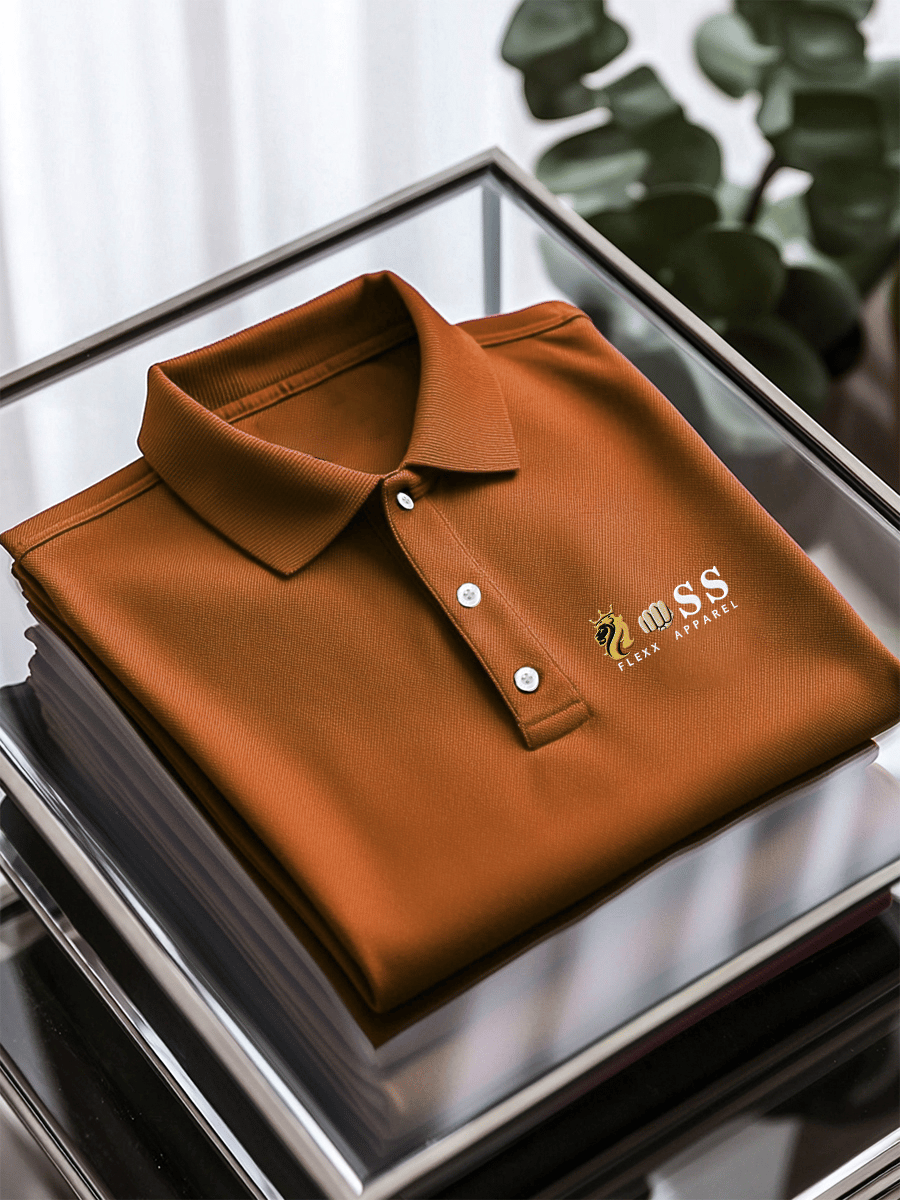 Men's Business Casual Printed Short Sleeve Polo Shirt