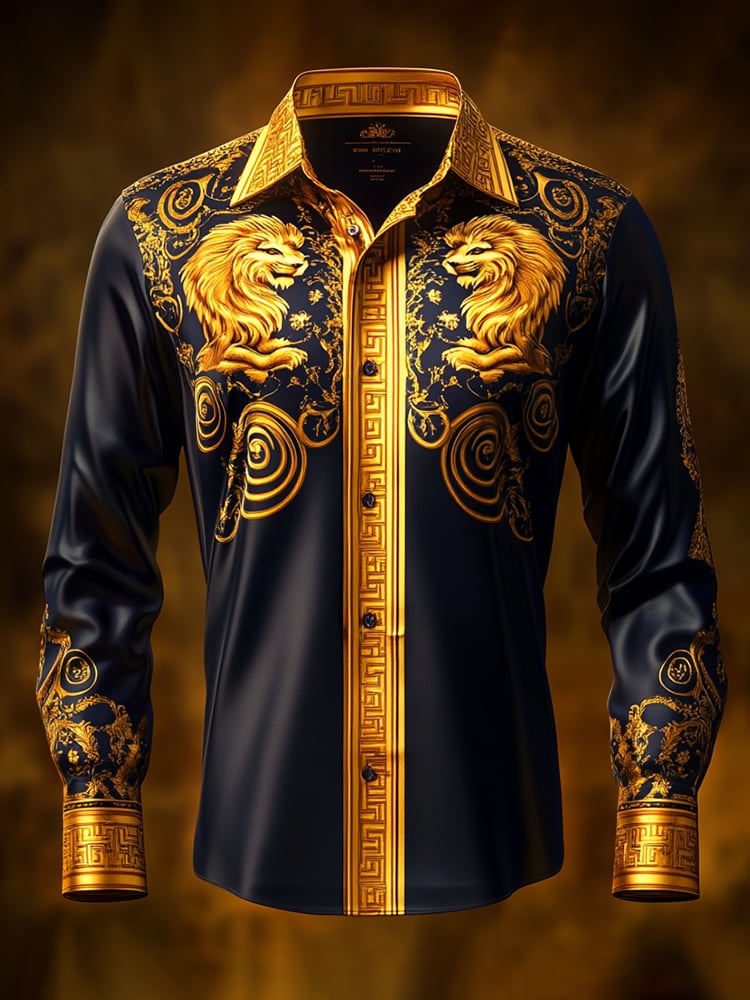 Men's Satin Luxe Long Sleeve Button Down Shirt
