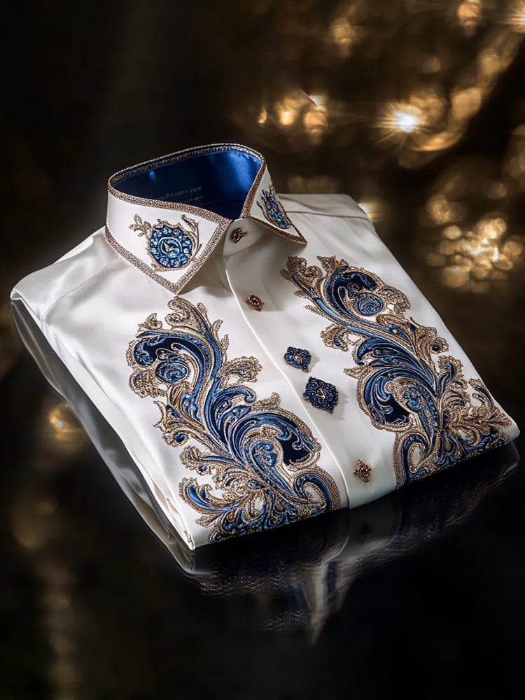 Men's Satin Luxe Long Sleeve Button Down Shirt