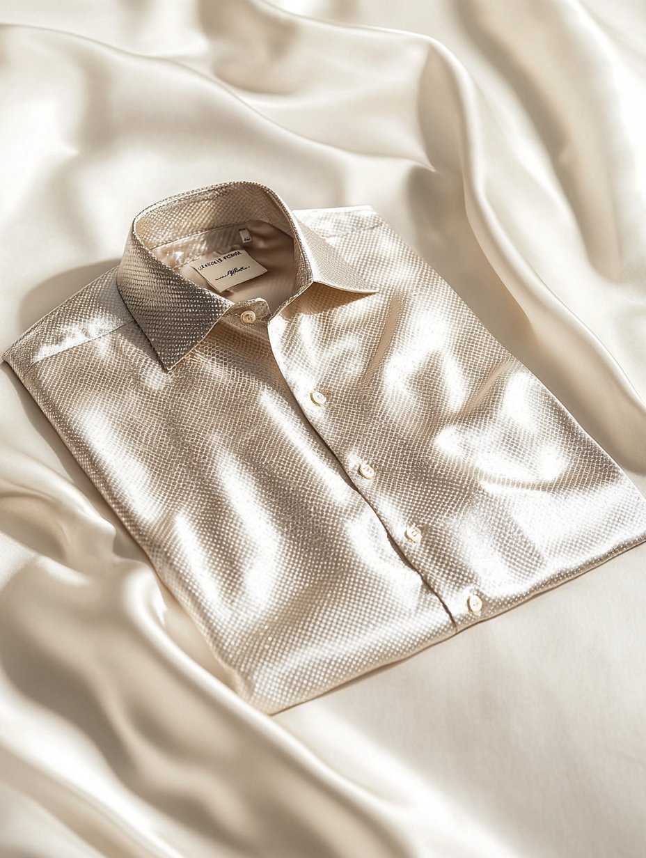 Men's Business Satin Luxury Printed Casual Short Sleeve Button Shirt