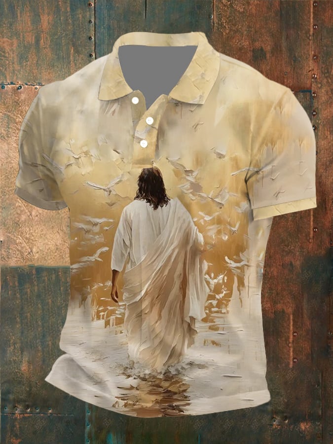 Men's Faith Printed Casual Polo Shirt
