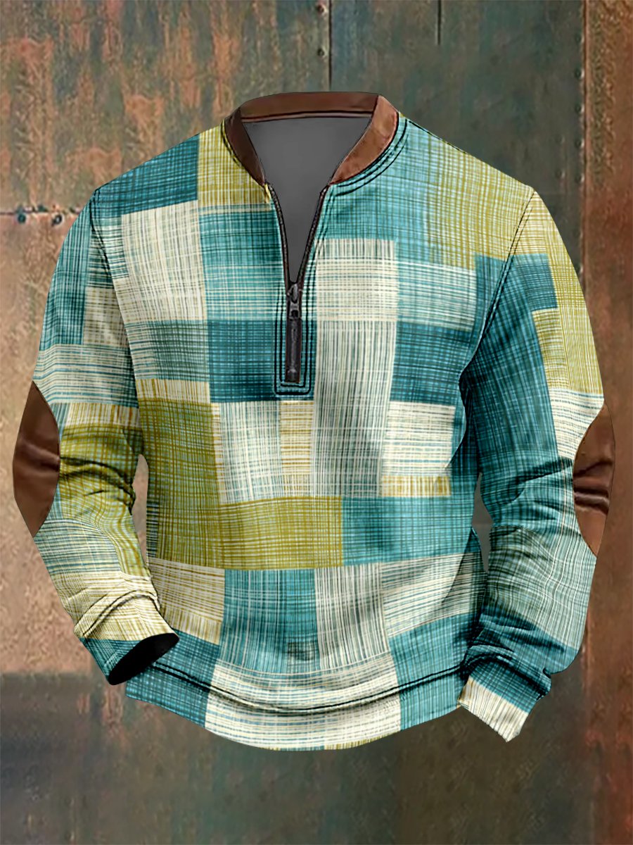 Men's Vintage Geometric Style Print Sweatshirt
