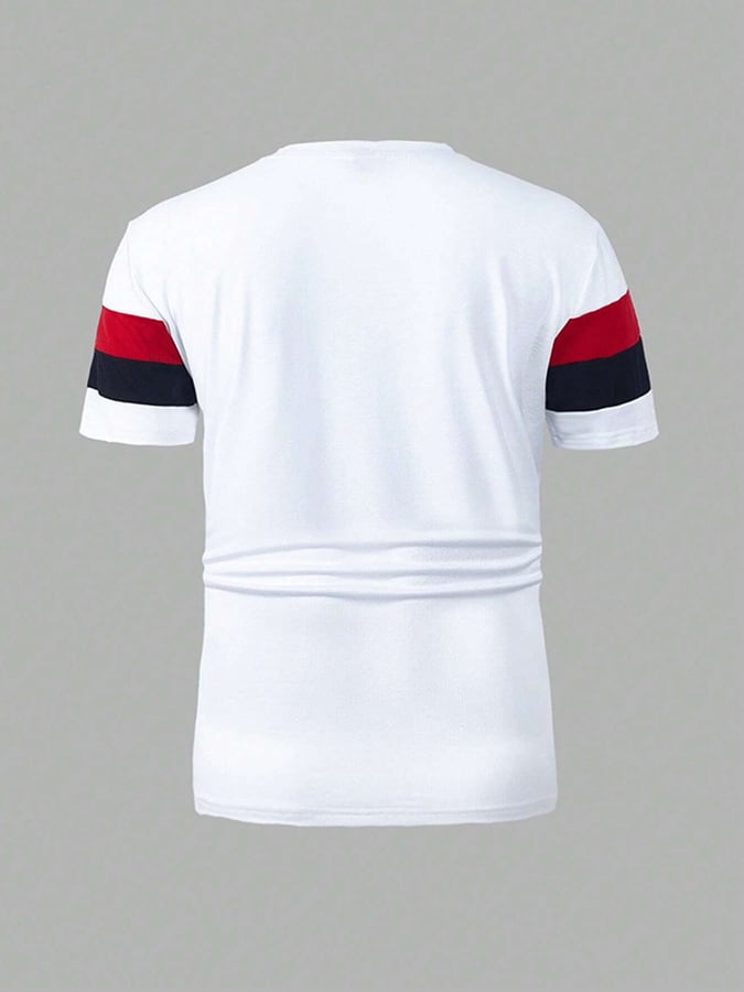 Men's Retro Letter Print Casual T-shirt