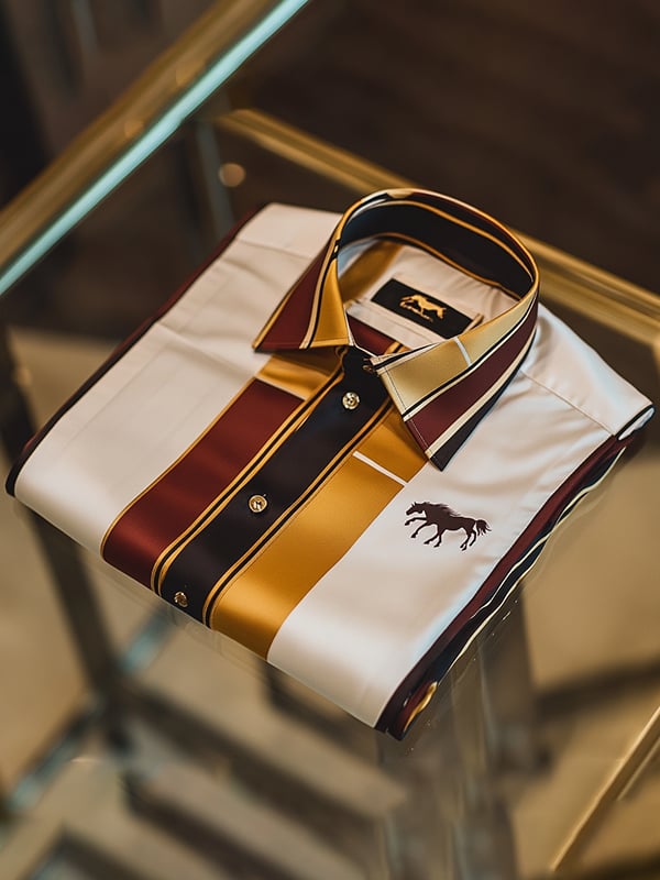 Men's Satin Luxe Print Short Sleeve Button Shirt