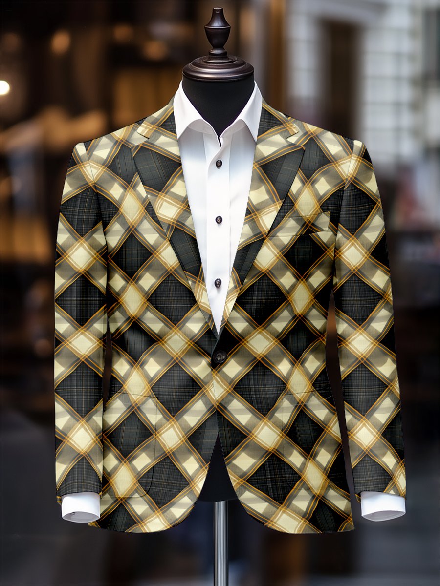 Men's Retro Casual Plaid Blazer