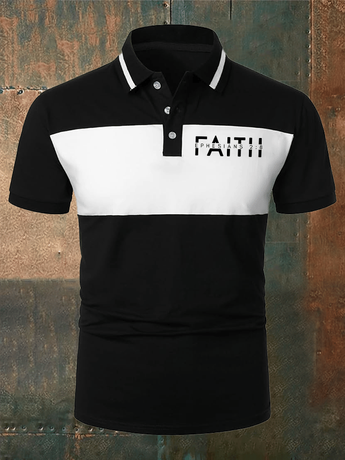 Men's Faith Printed Casual Polo Shirt