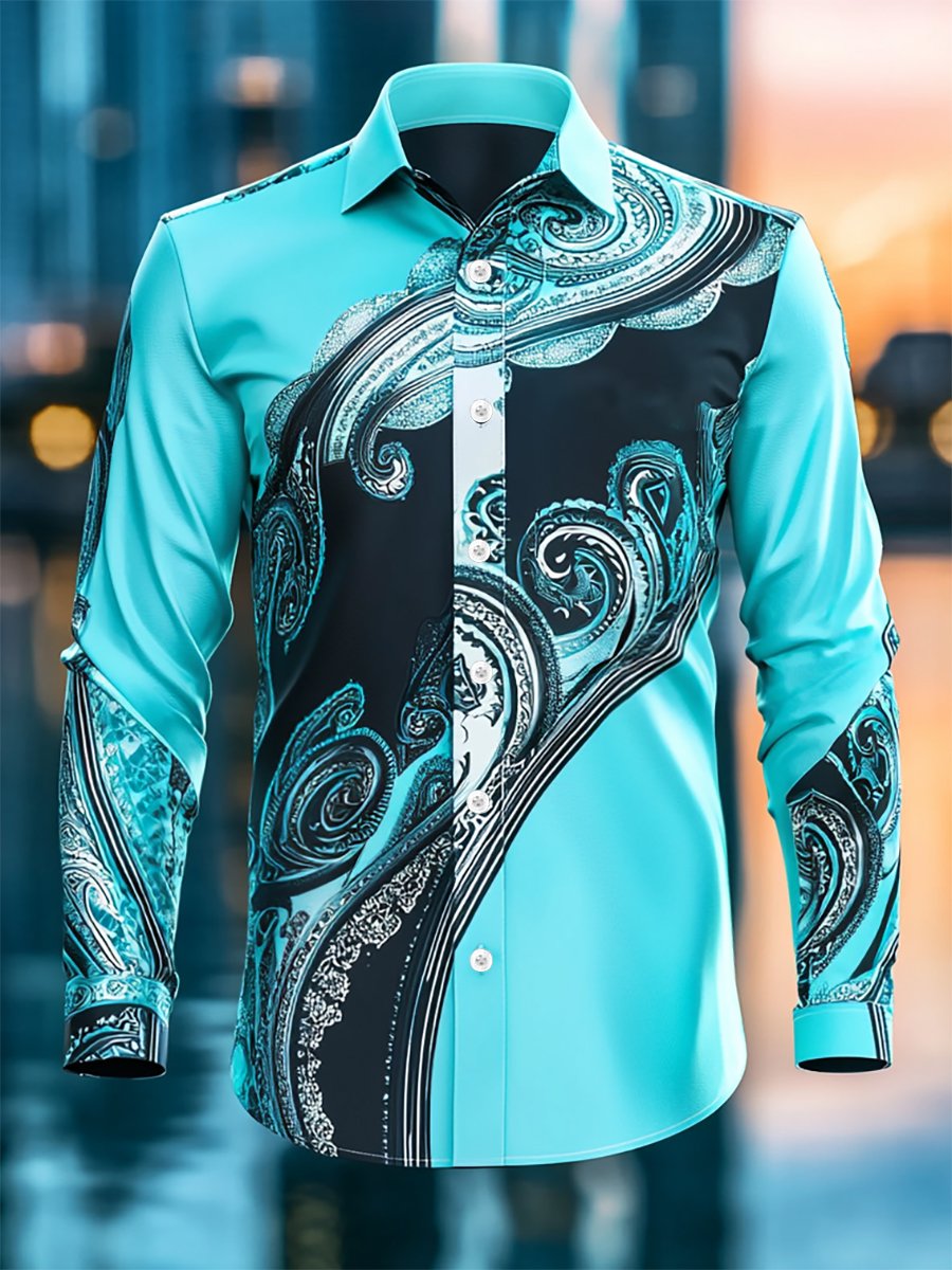 Men's Retro Casual Business Long Sleeve Shirt