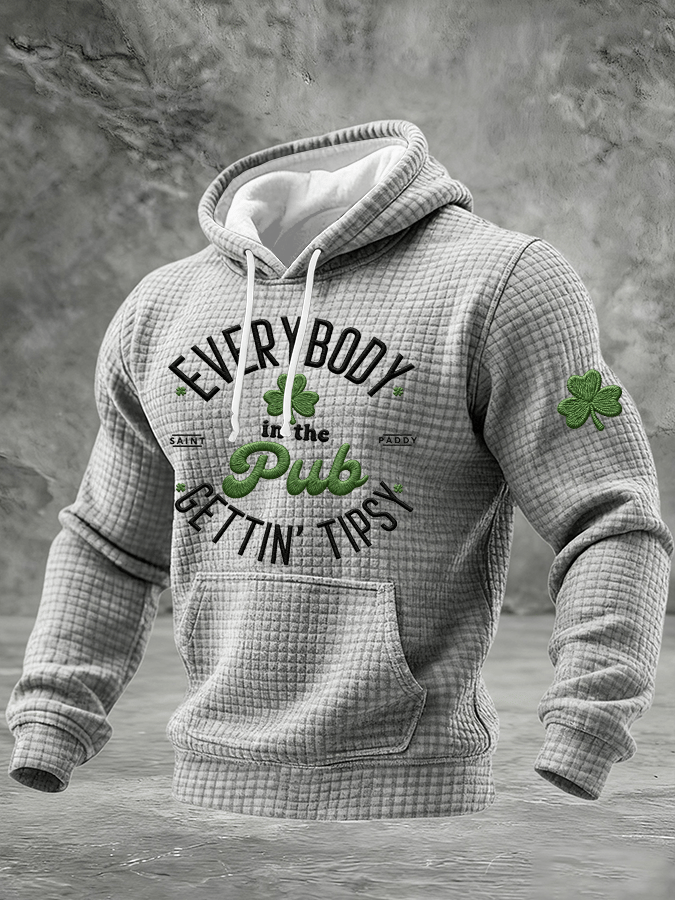 Men's St. Patrick's Day Print Checkered Hoodie