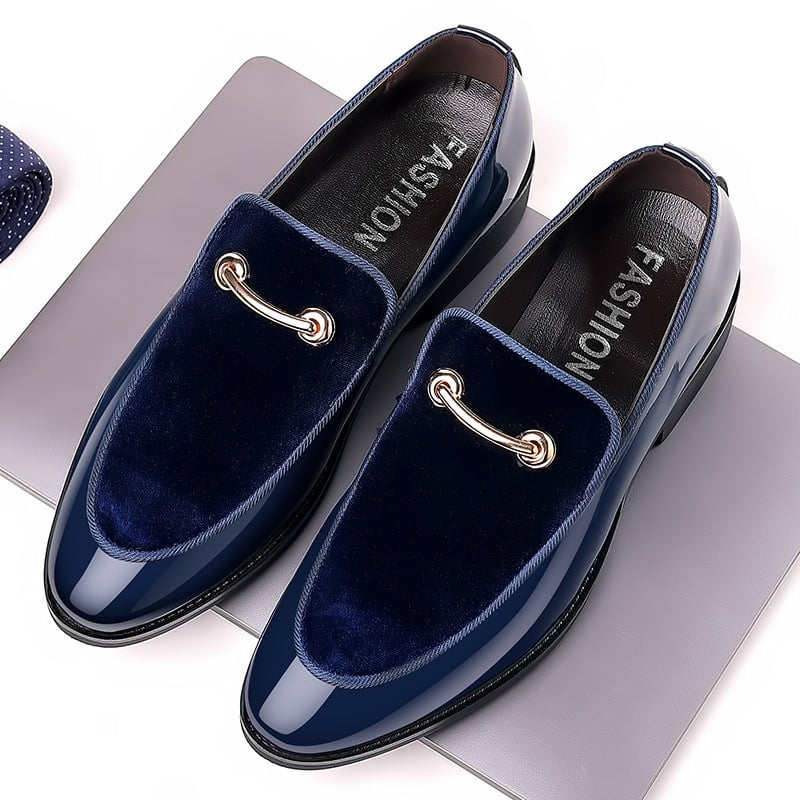 Men's Business Formal Casual Suede Patchwork Loafer Faux Leather Patant Shoes