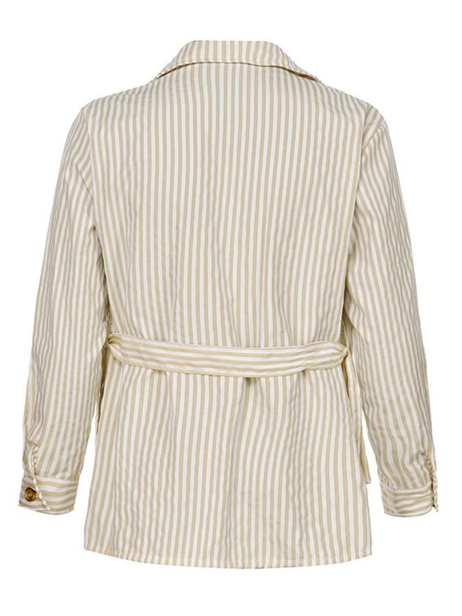 Men's Retro Striped Multi-Pocket Design Casual Suit