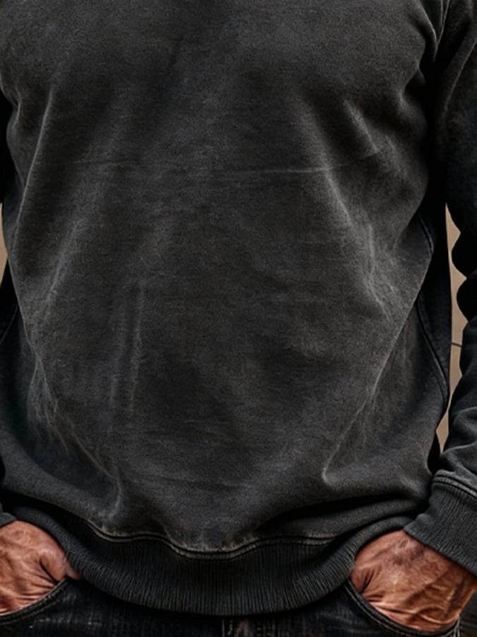 Men's Vintage Comfort Henley Sweatshirt