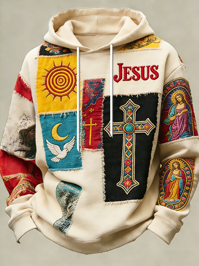 Men's Retro Faith Printed Casual Hoodie-Fast Shipping