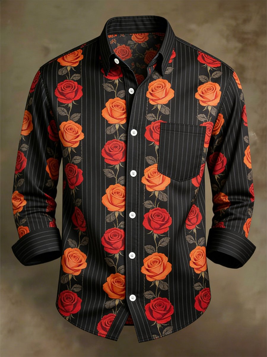Men's Retro Business Long-Sleeve Shirt
