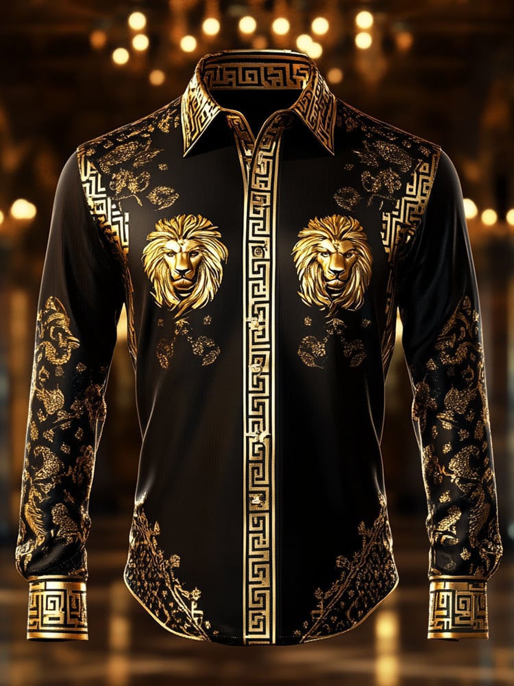 Men's Satin Luxe Long Sleeve Button Down Shirt