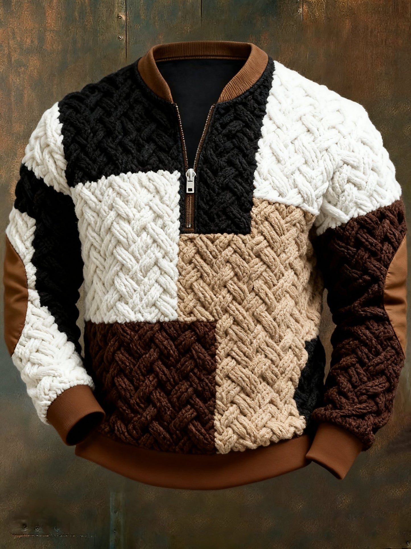 Men's Casual Geometric Color Block Print Sweatshirt