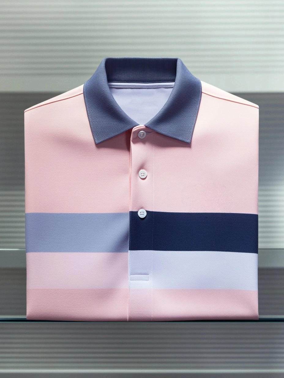 Men's Business Casual Button Short Sleeve Polo Shirt